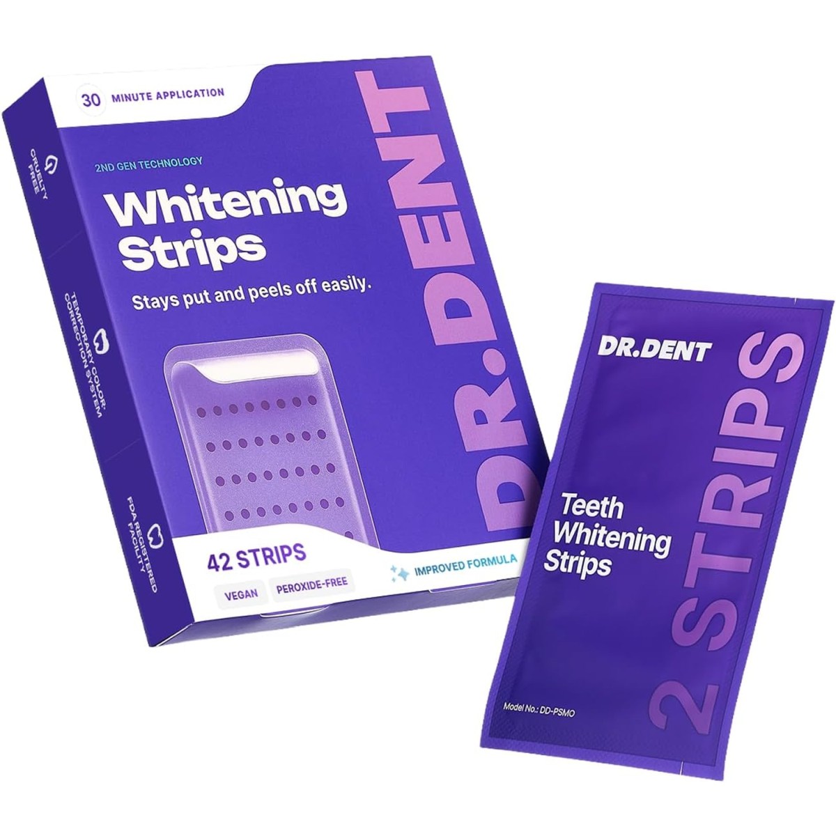 DrDent Purple Teeth Whitening Strips (21 Treatments)